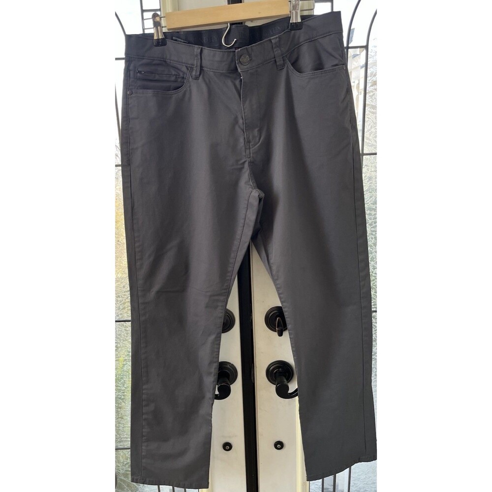 English Laundry Men's Pants 34x30 Dark Gray Straight Cut Flare Stretch Casual